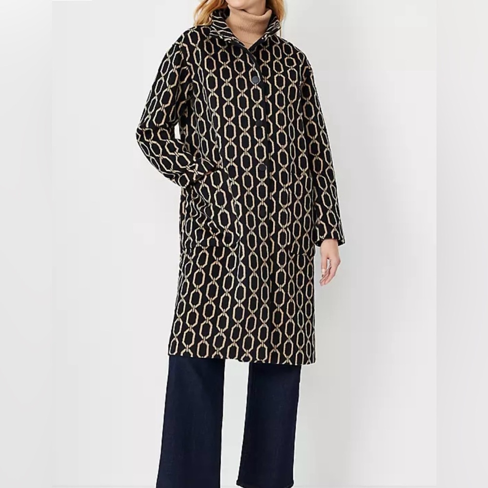 Ann Taylor Link Wool Blend Stand Collar Overcoat Size XXL - Picture 3 of 13